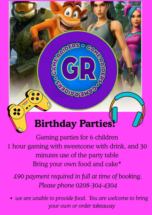Game Raiders Birthday Party