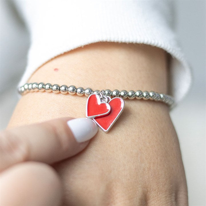 All You Need Is Love Beaded Heart Charm Bracelet