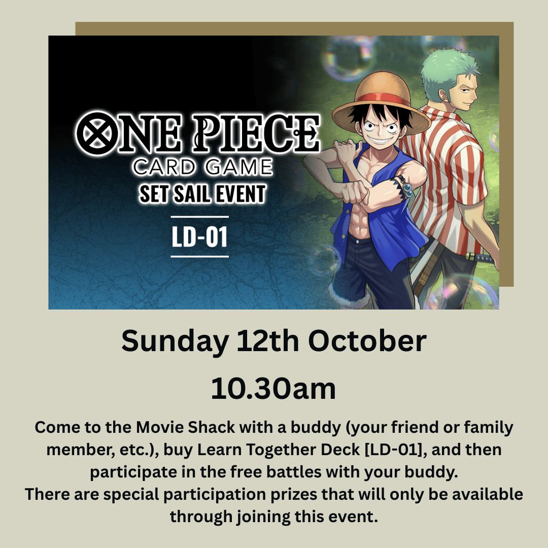 One Piece Set Sail Event Saturday 12th October 10.30am