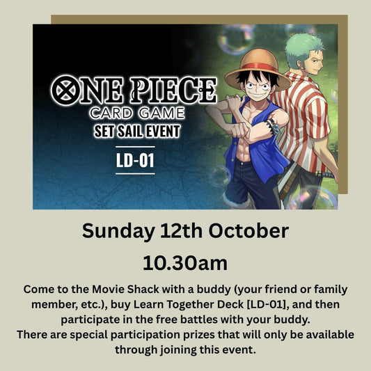One Piece Set Sail Event Saturday 12th October 10.30am
